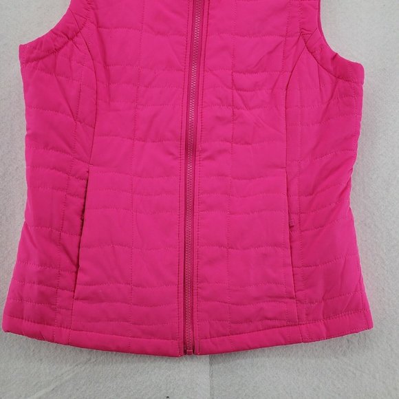EXERTEK Vest Women's Full Zip Quilted Pockets Polyester Bright Pink Size Small - Picture 3 of 12